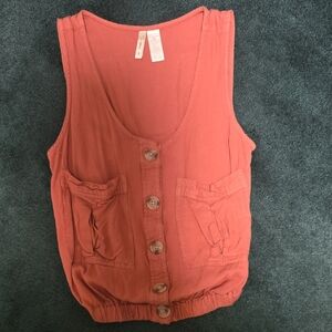 Topshop Rust Sleeveless Top